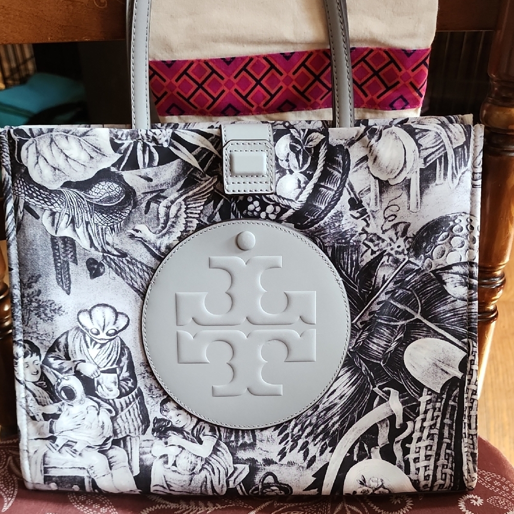 Gray Patterned Tote Bag